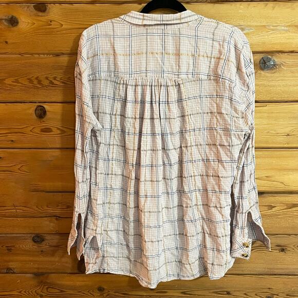Free People Break My Stride Plaid Shirt Size Small - Picture 2 of 6